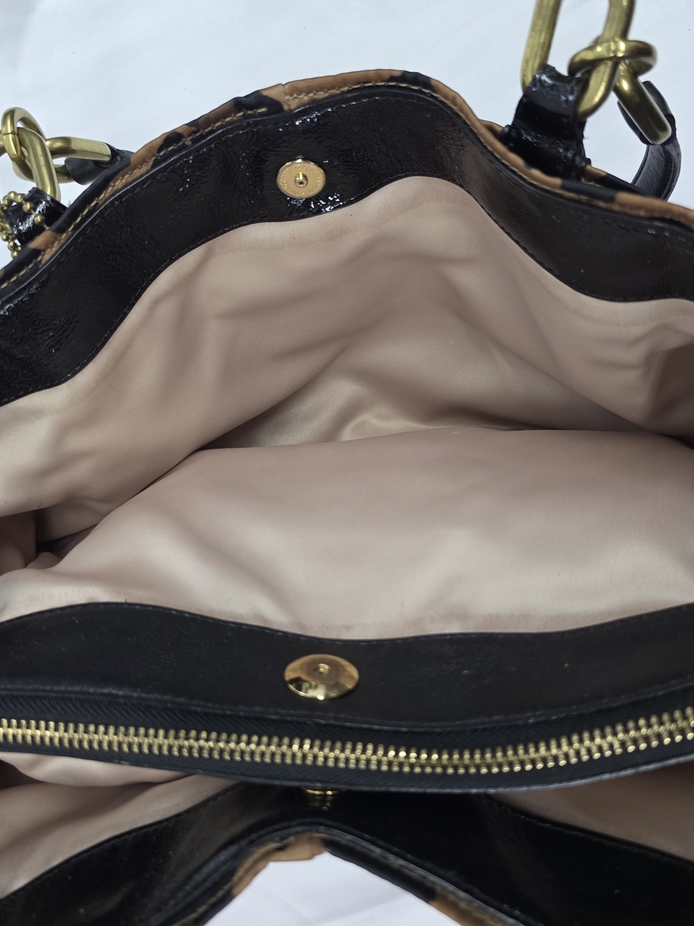 Coach Leopard-Print Shoulder Bag with Gold Hardware - Picture 8 of 13